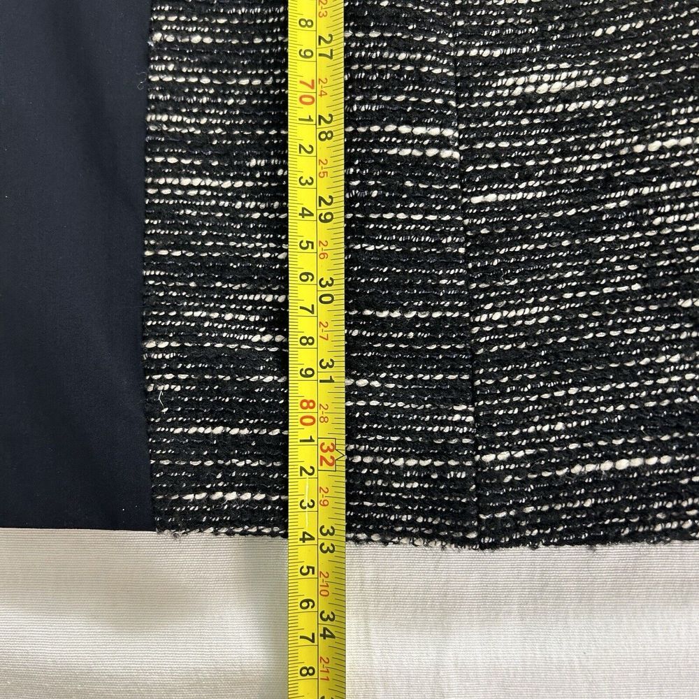 Tibi Womens Black Tweed Sheath Dress Short Sleeve Square Neck Lined Size 8 Fall - Picture 7 of 16